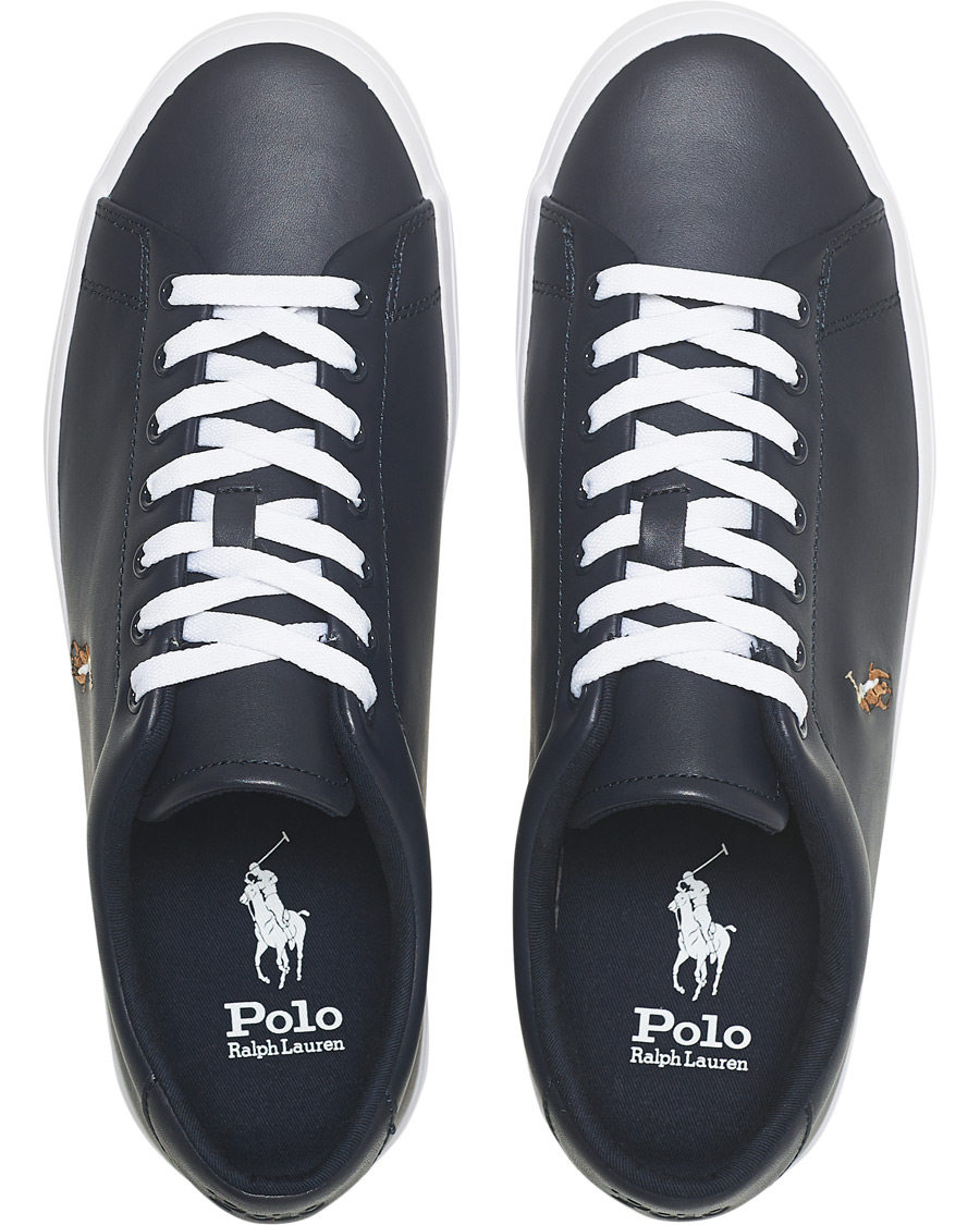 Heren | Polo Ralph Lauren Longwood Leather Sneaker Hunter Navy | Polo Ralph Lauren | Longwood Leather Sneaker Hunter Navy