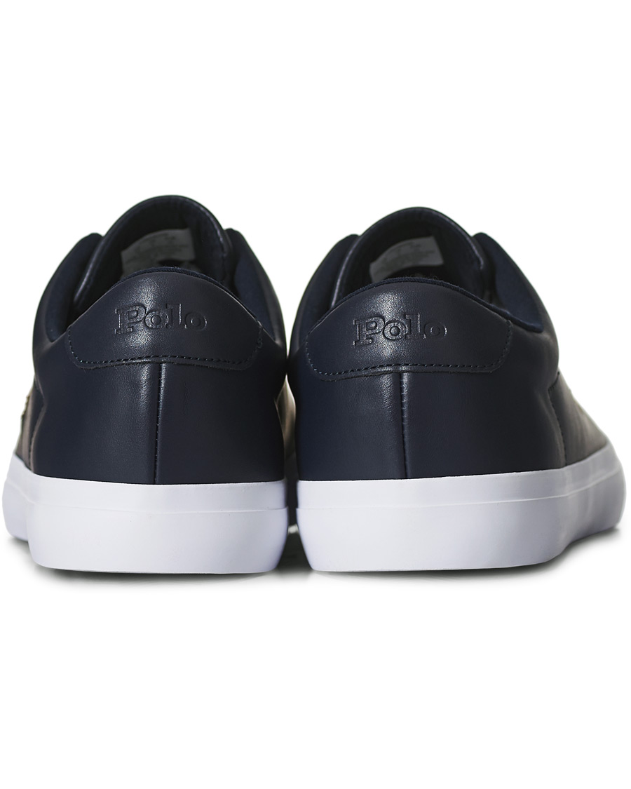 Heren | Polo Ralph Lauren Longwood Leather Sneaker Hunter Navy | Polo Ralph Lauren | Longwood Leather Sneaker Hunter Navy