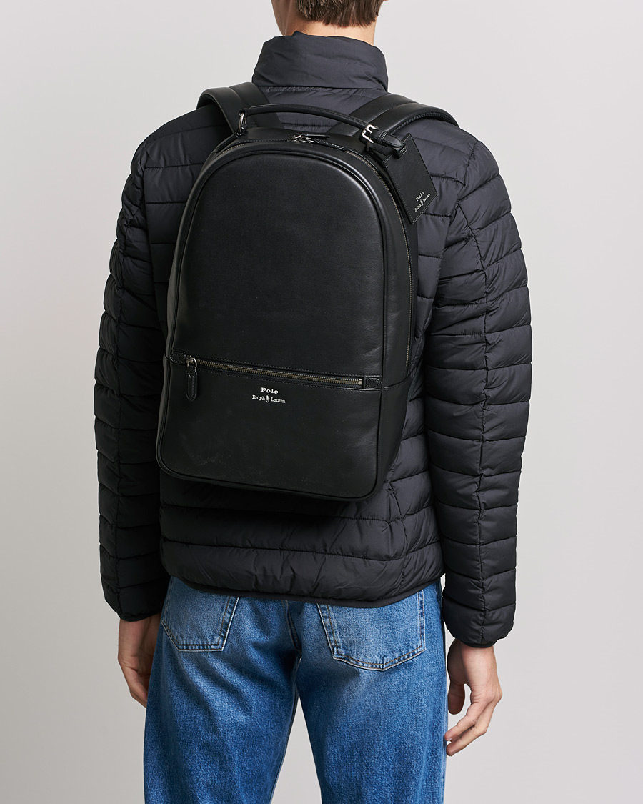 Heren | Polo Ralph Lauren Leather Backpack Black | Polo Ralph Lauren | Leather Backpack Black