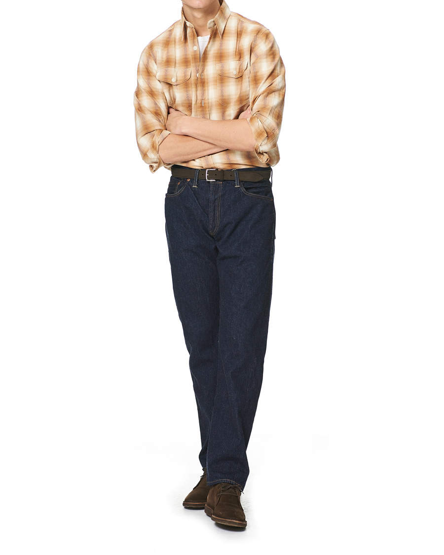 Homme | Chemises | RRL | Lee Checked Overshirt Tan/Cream