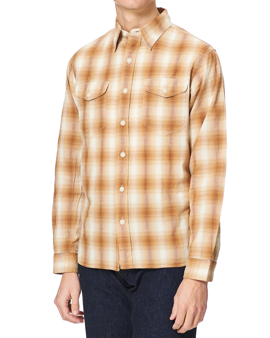 Homme | Chemises | RRL | Lee Checked Overshirt Tan/Cream