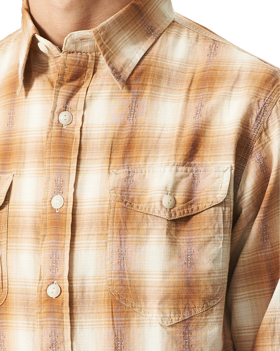 Homme | Chemises | RRL | Lee Checked Overshirt Tan/Cream