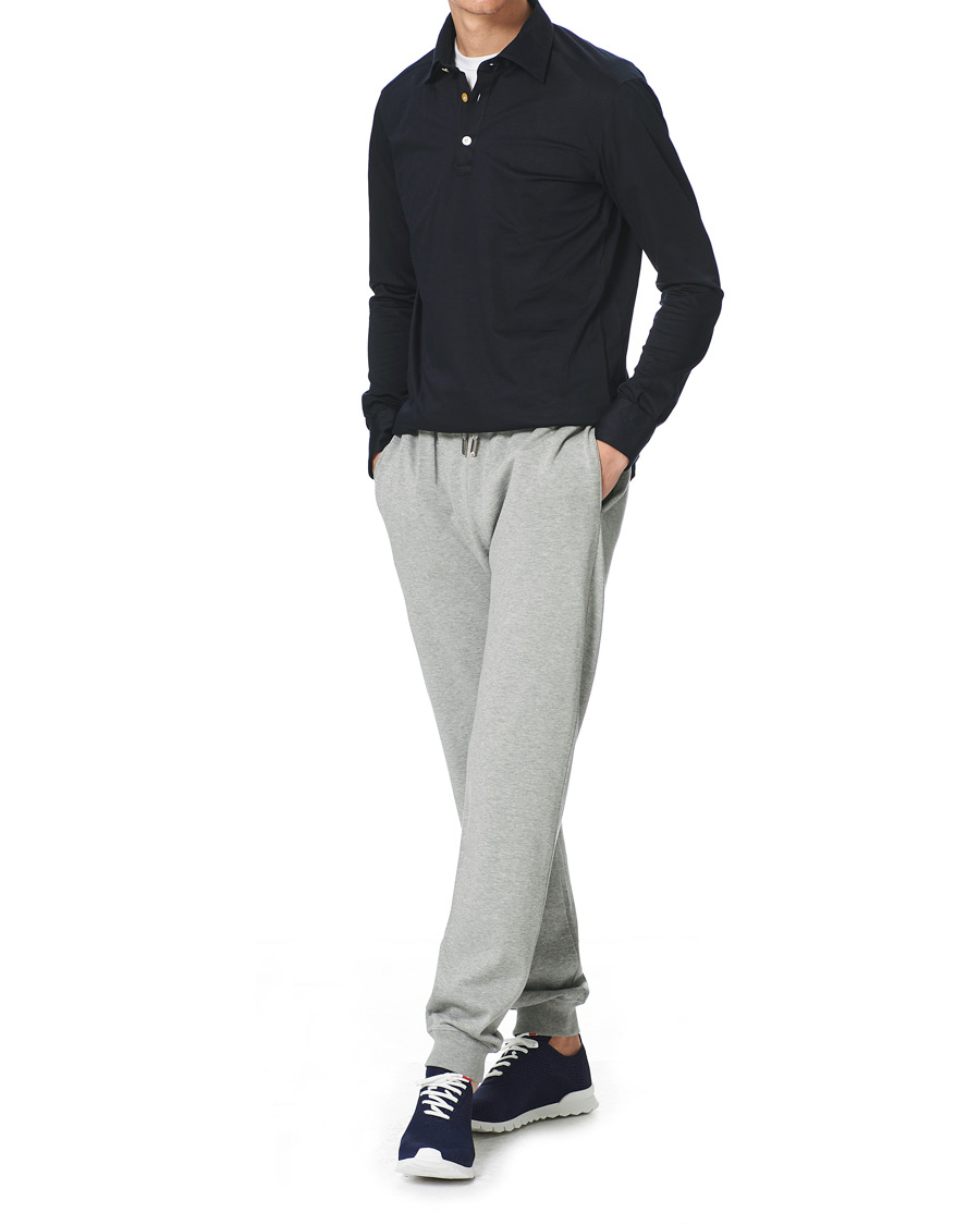 Homme | Pantalons | Kiton | Soft Cotton Joggers Light Grey