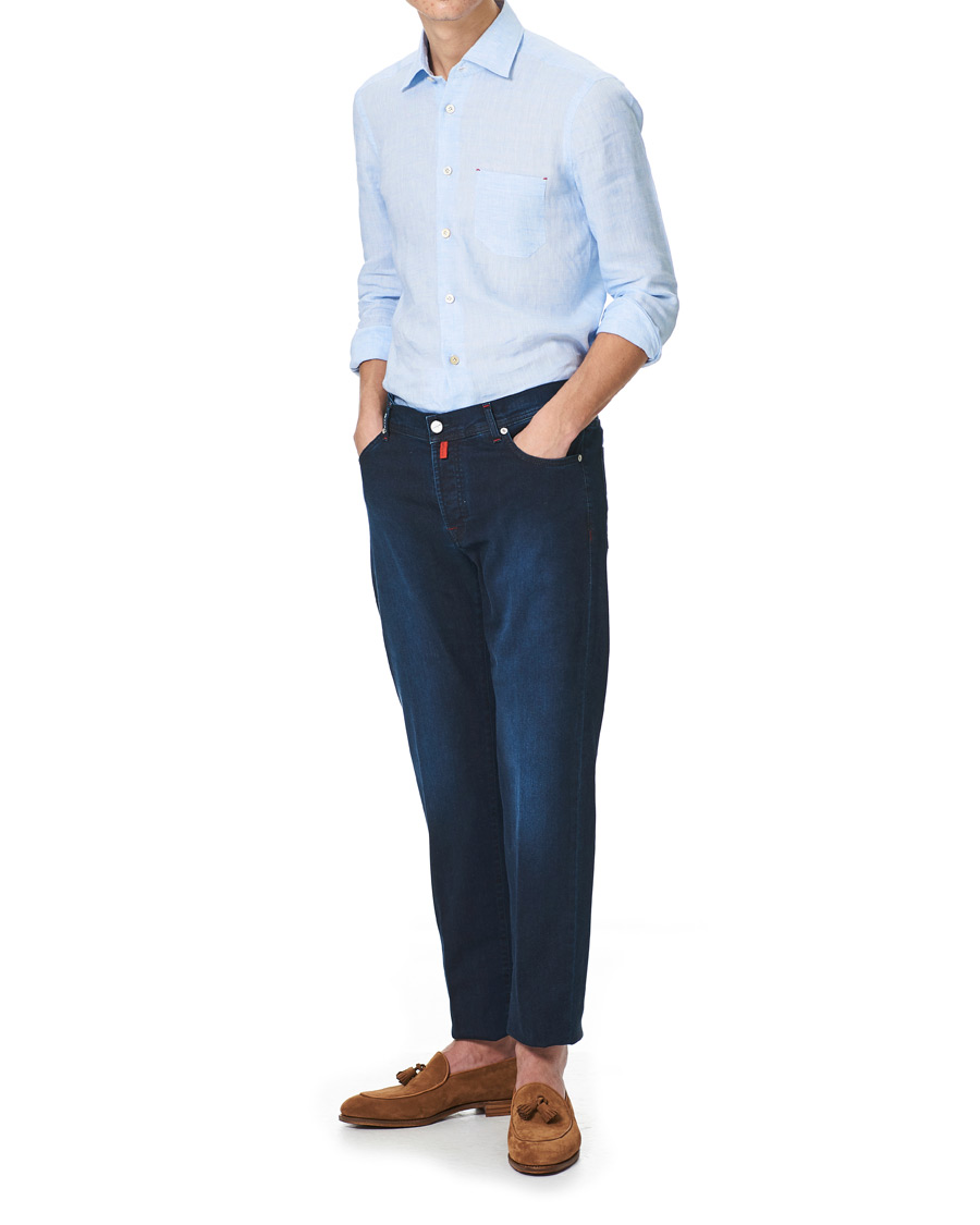 Homme | Chemises | Kiton | Linen Sport Shirt Light Blue