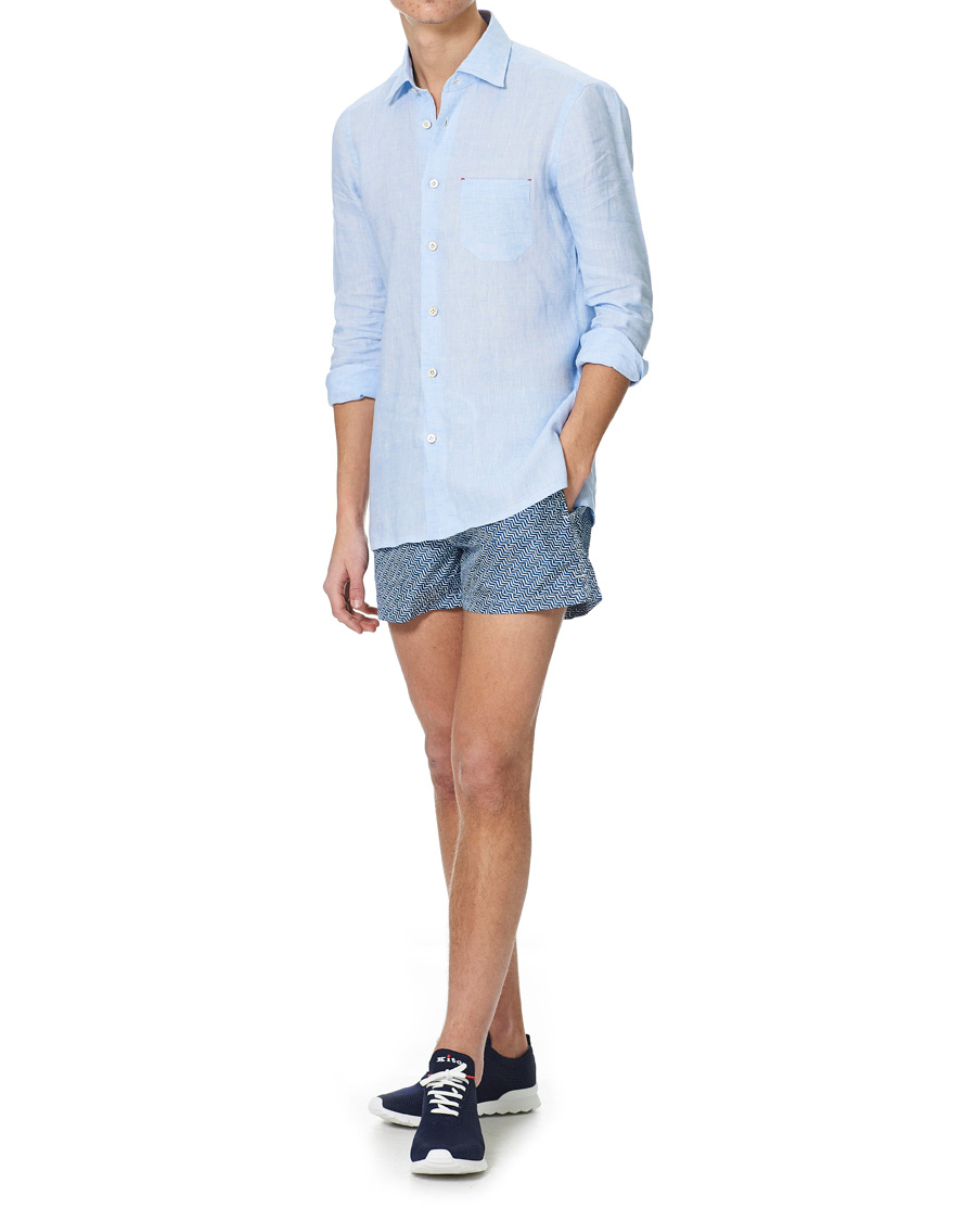 Homme | Maillots De Bain | Kiton | Nylon Swim Trunks White/Navy