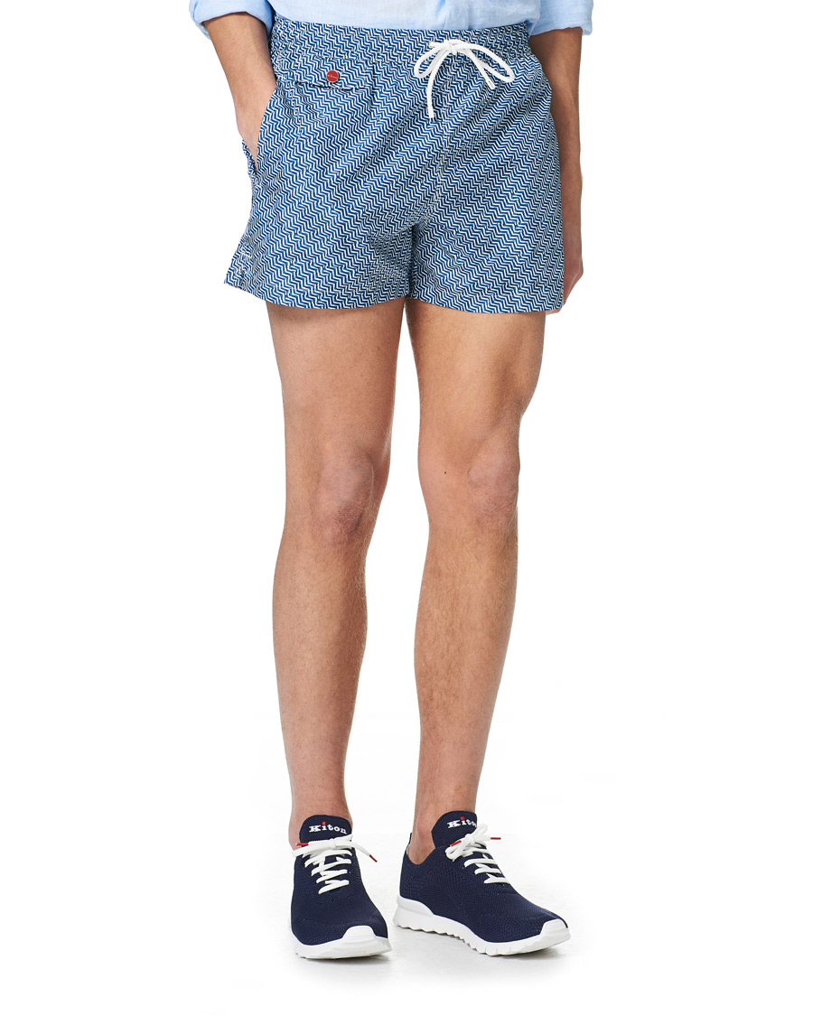 Homme | Maillots De Bain | Kiton | Nylon Swim Trunks White/Navy