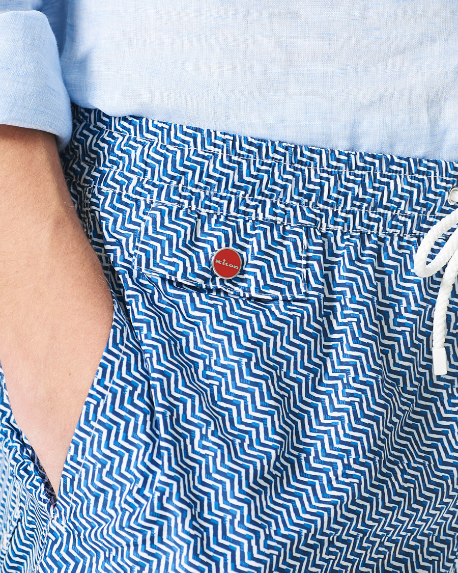 Homme | Maillots De Bain | Kiton | Nylon Swim Trunks White/Navy