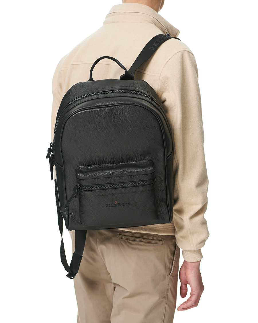 Homme | Kiton Deerskin Leather Backpack Black | Kiton | Deerskin Leather Backpack Black
