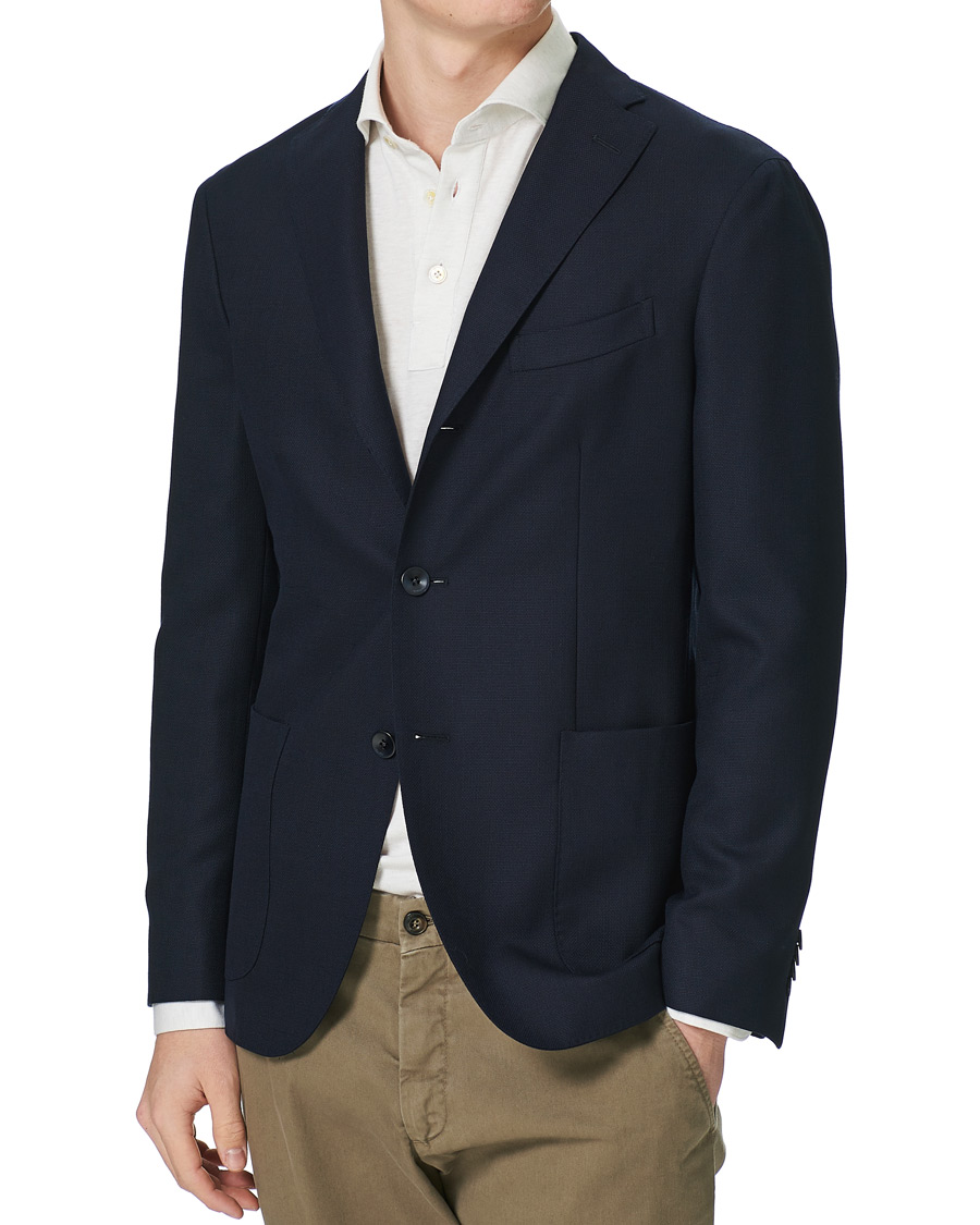 Homme | Blazers | Boglioli | K Jacket Wool Hopsack Blazer Navy
