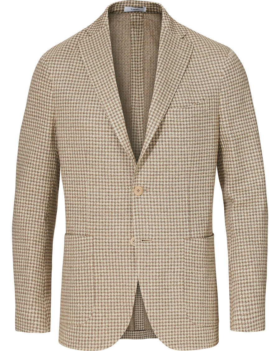 Homme | Blazers | Boglioli | K Jacket Jersey Vichy Blazer Beige