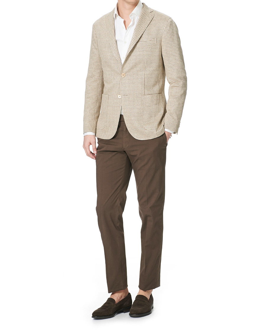 Homme | Blazers | Boglioli | K Jacket Jersey Vichy Blazer Beige