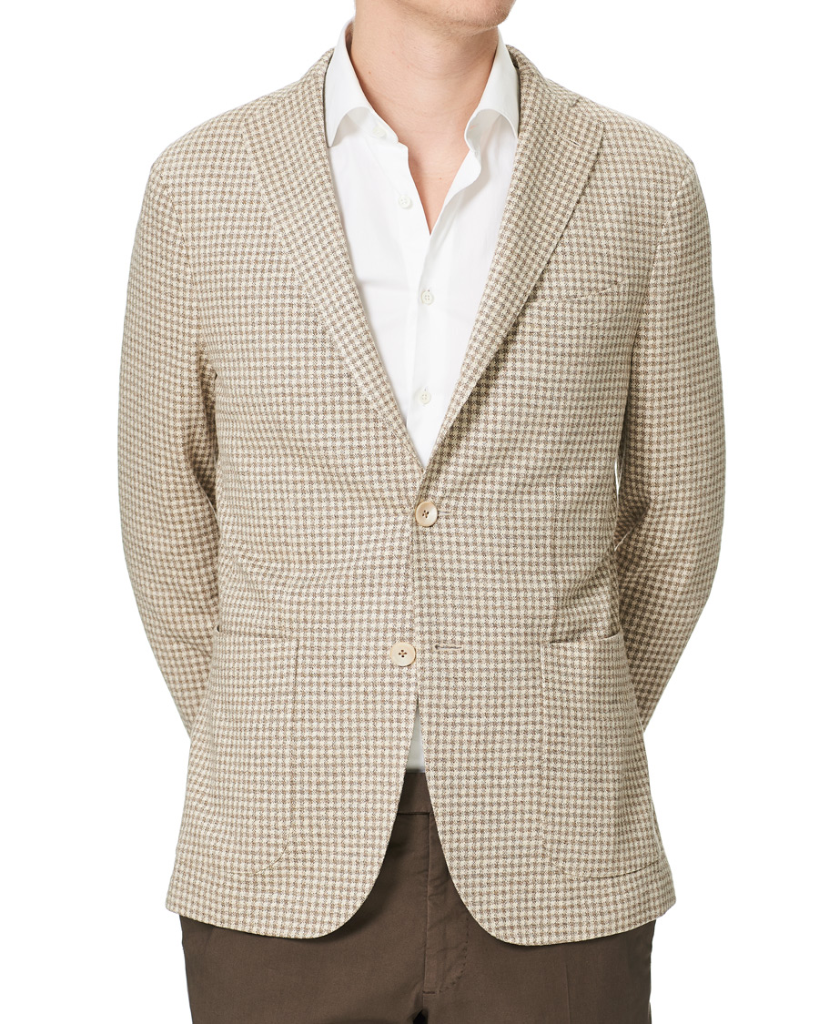 Homme | Blazers | Boglioli | K Jacket Jersey Vichy Blazer Beige