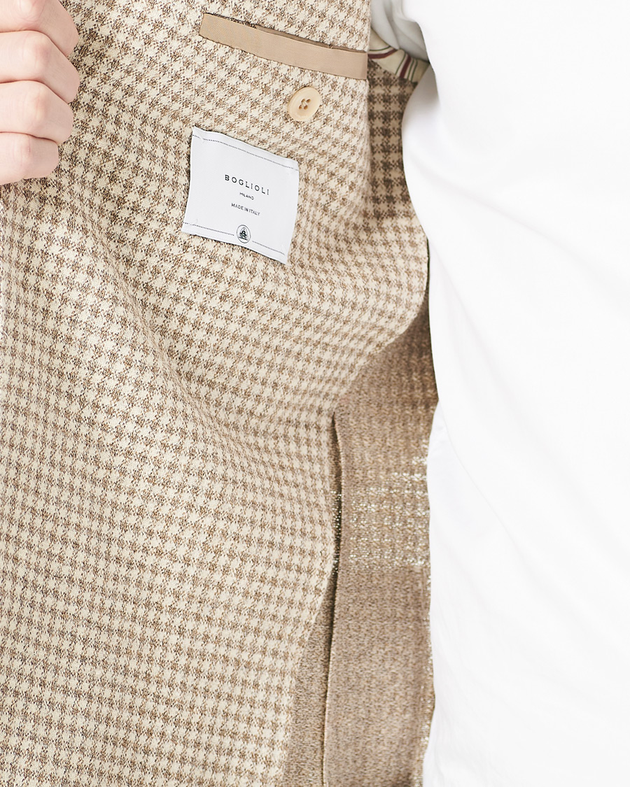 Homme | Blazers | Boglioli | K Jacket Jersey Vichy Blazer Beige