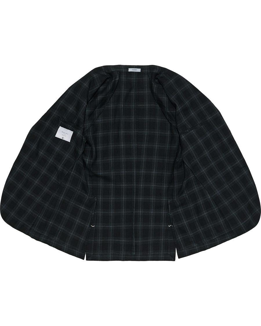 Homme | Blazers | Boglioli | K Jacket Wool/Linen Overcheck Blazer Navy