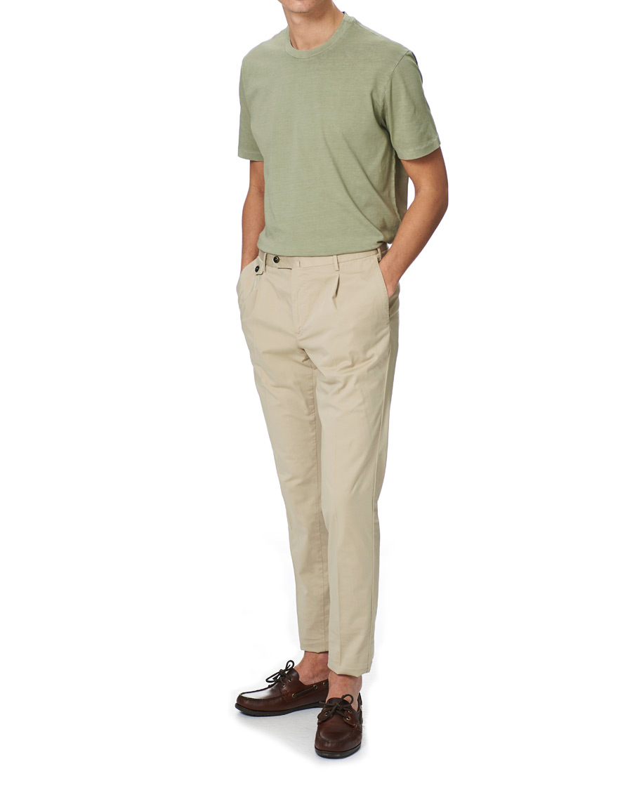 Homme | T-shirts | Boglioli | Washed Cotton T-Shirt Sage Green