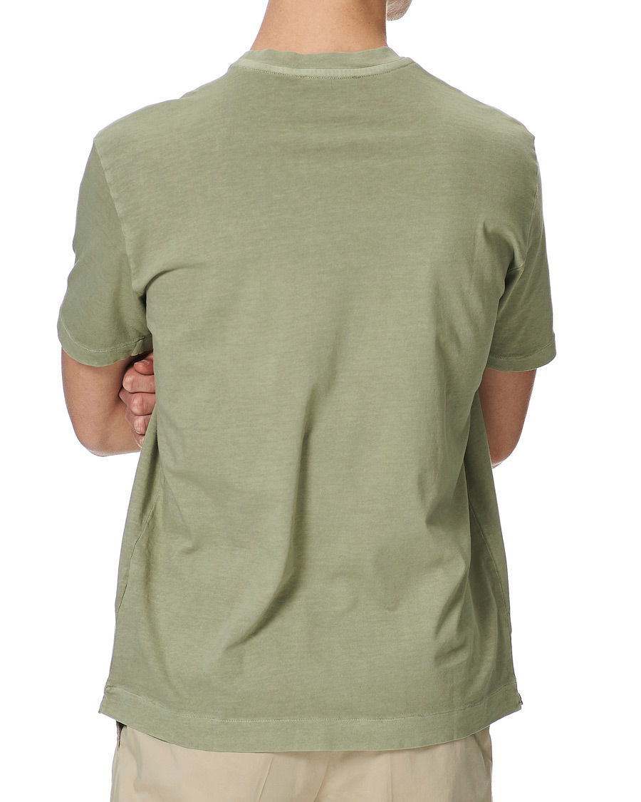 Homme | T-shirts | Boglioli | Washed Cotton T-Shirt Sage Green