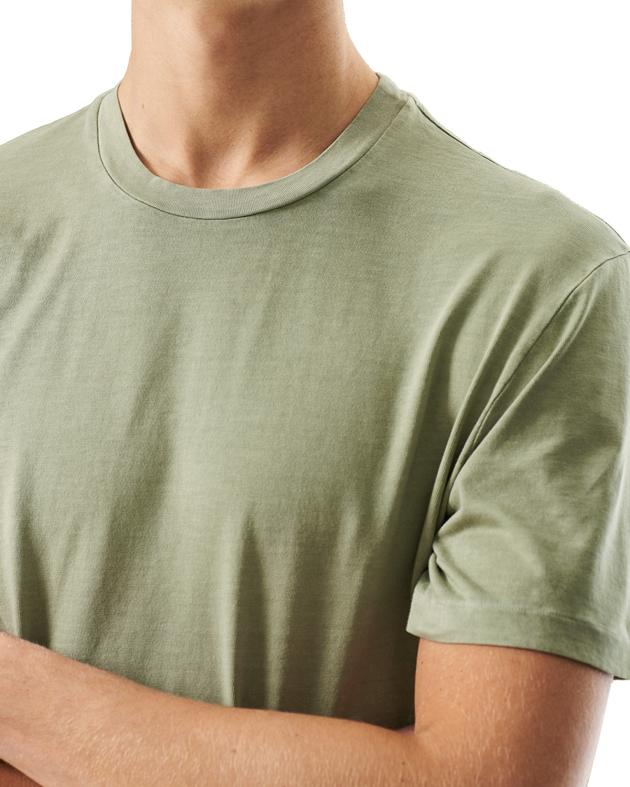 Homme | T-shirts | Boglioli | Washed Cotton T-Shirt Sage Green