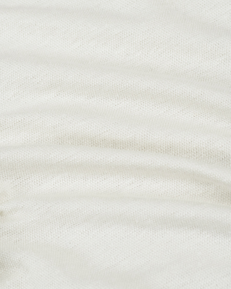 Homme | Pulls Et Tricots | Boglioli | Washed Linen Long Sleeve Polo White