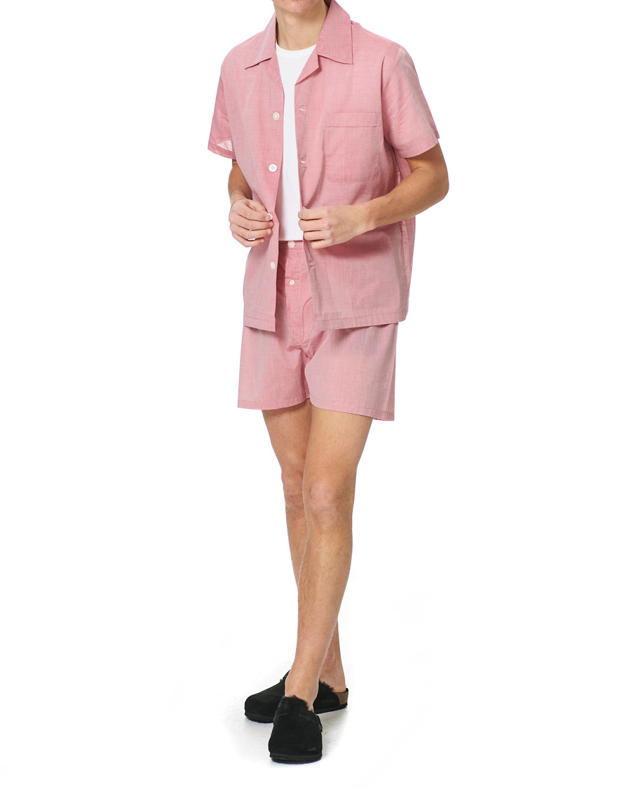 Homme | Peignoirs Et Pyjamas | Derek Rose | Shortie Cotton Pyjama Set Red
