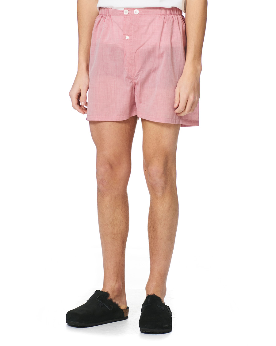 Homme | Peignoirs Et Pyjamas | Derek Rose | Shortie Cotton Pyjama Set Red
