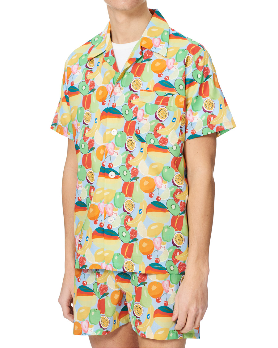 Homme | Peignoirs Et Pyjamas | Derek Rose | Shortie Mutli Printed Cotton Pyjama Set Multi