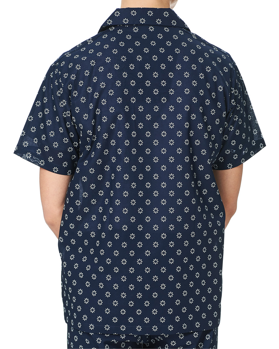 Homme | Peignoirs Et Pyjamas | Derek Rose | Shortie Printed Cotton Pyjama Set Navy