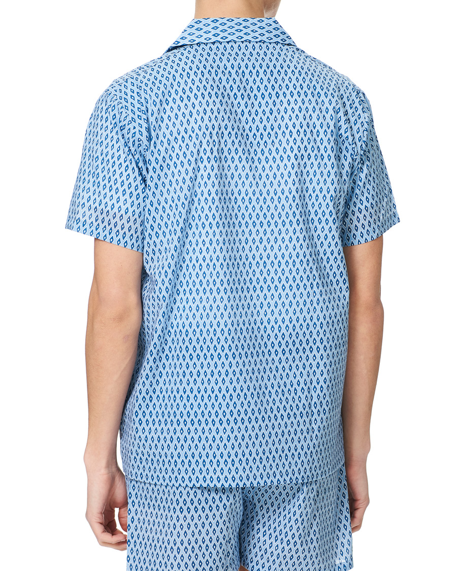 Homme | Peignoirs Et Pyjamas | Derek Rose | Shortie Printed Cotton Pyjama Set Blue