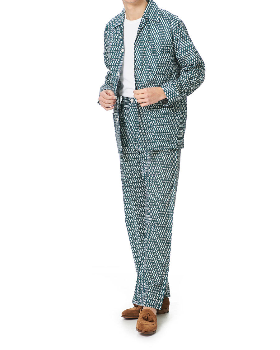 Homme | Peignoirs Et Pyjamas | Derek Rose | Printed Cotton Pyjama Set Green