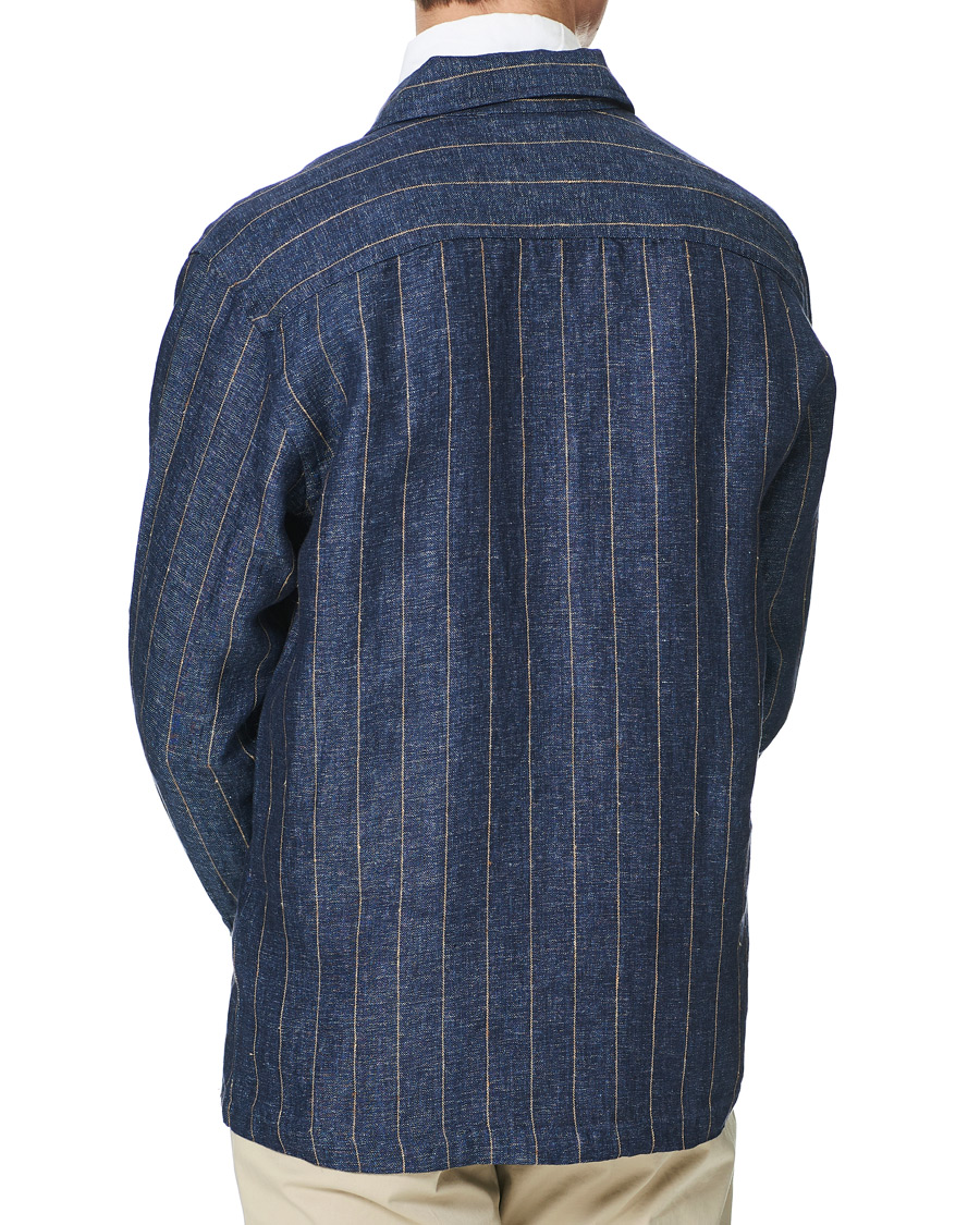 Homme | Chemises | Eton | Linen Twill Overshirt Navy