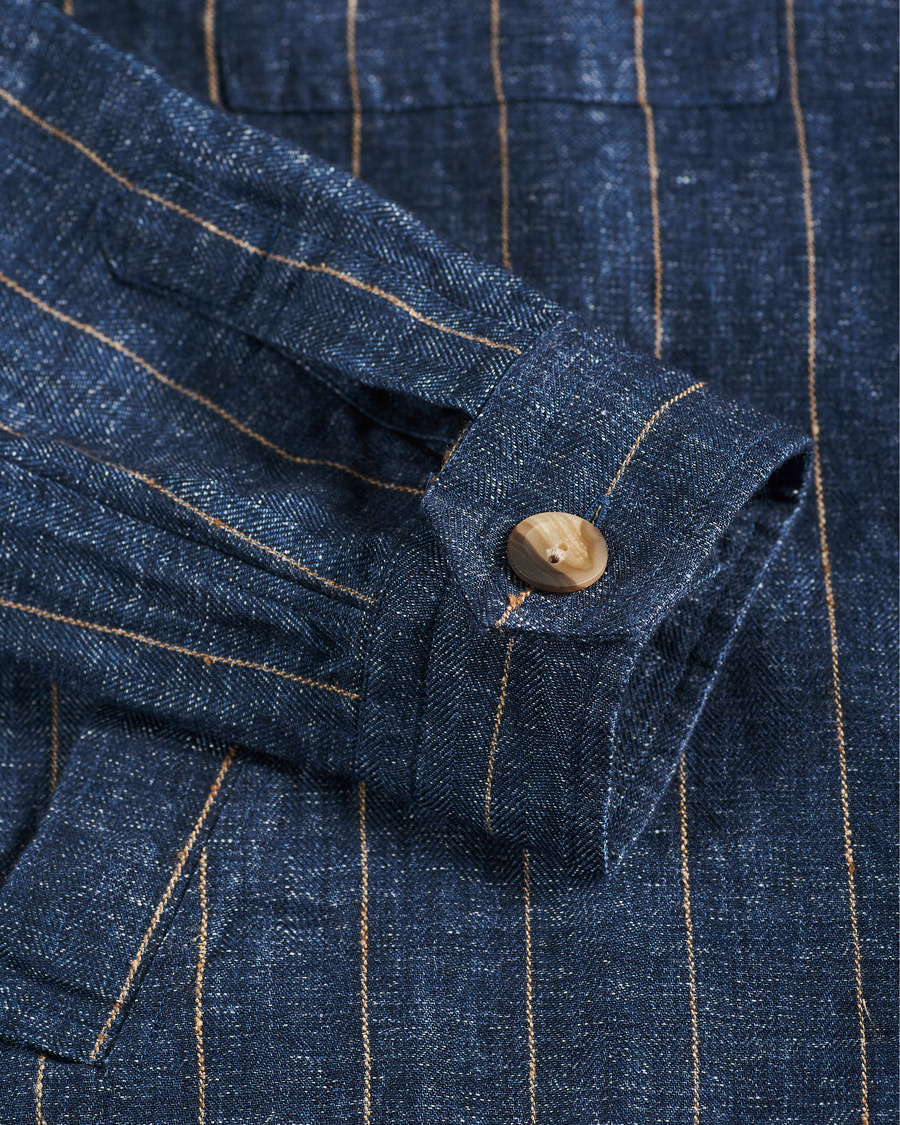 Homme | Chemises | Eton | Linen Twill Overshirt Navy