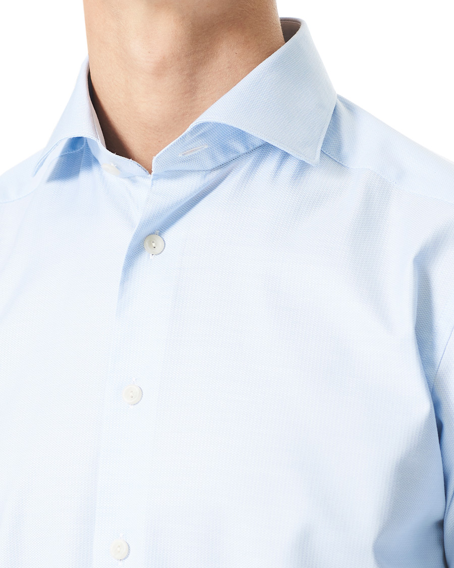 Homme | Chemises | Eton | Cotton Lyocell Stretch Wide Spread Shirt Light Blue