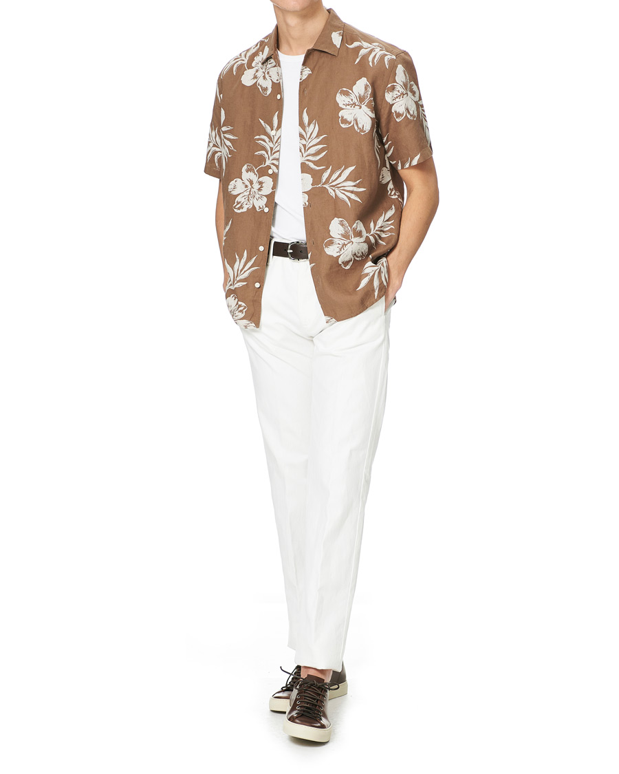 Homme | Chemises | Eton | Linen Resort Short Sleeve Shirt Hibiscus