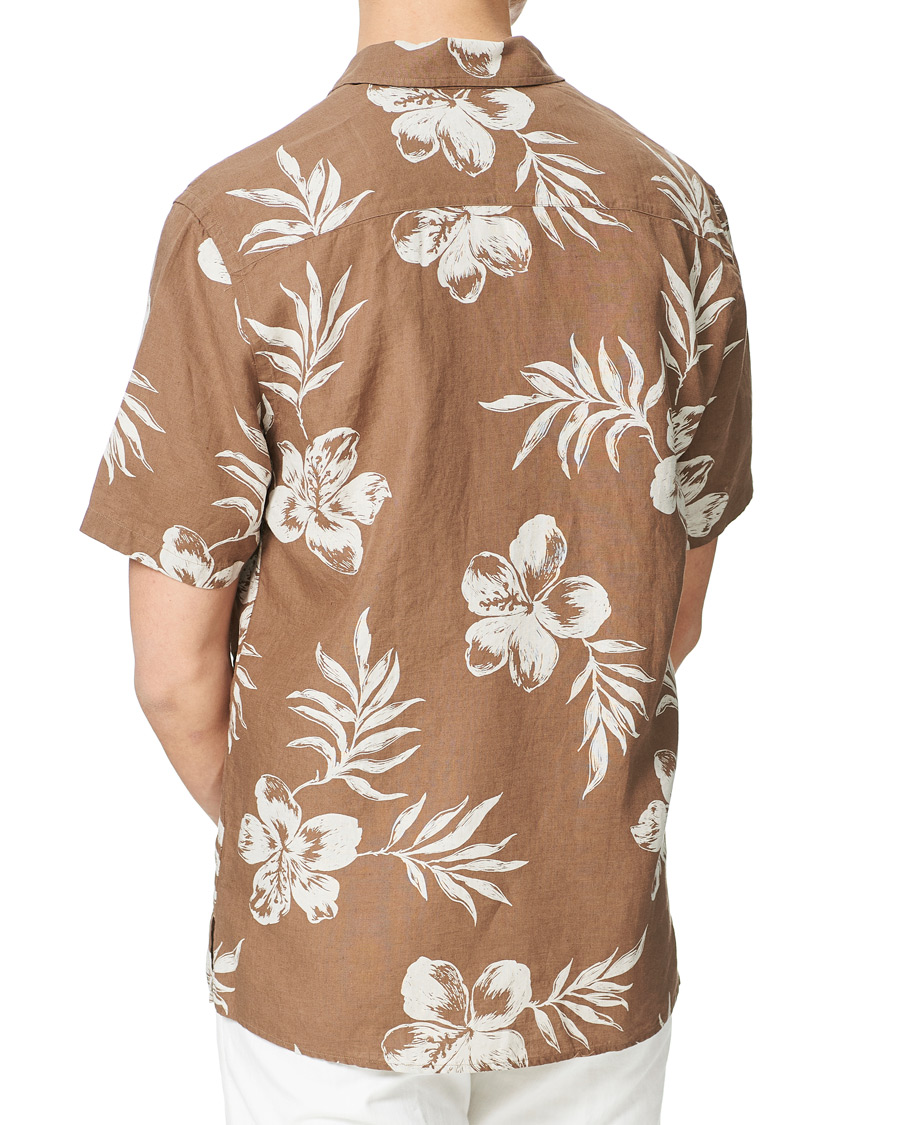 Homme | Chemises | Eton | Linen Resort Short Sleeve Shirt Hibiscus