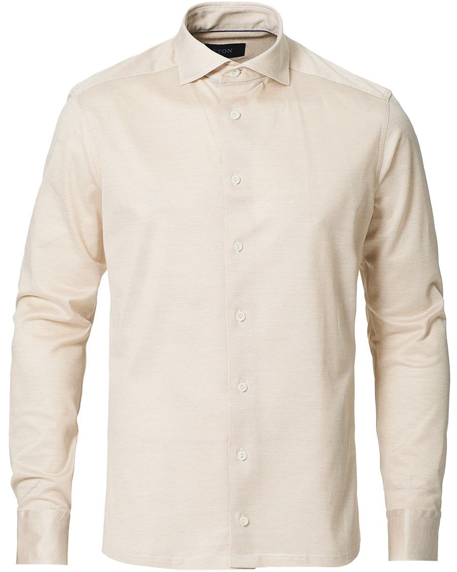 Homme | Chemises | Eton | Oxford Piqué Shirt Beige