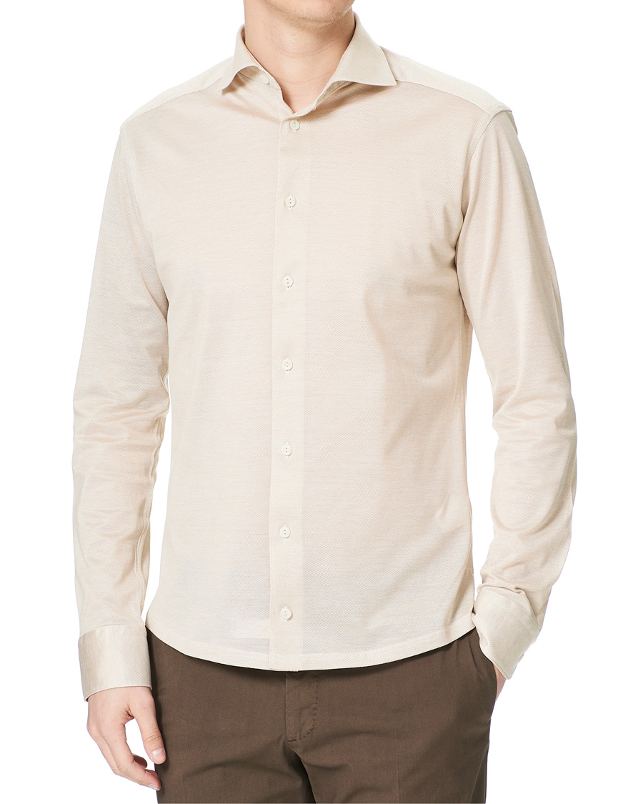 Homme | Chemises | Eton | Oxford Piqué Shirt Beige