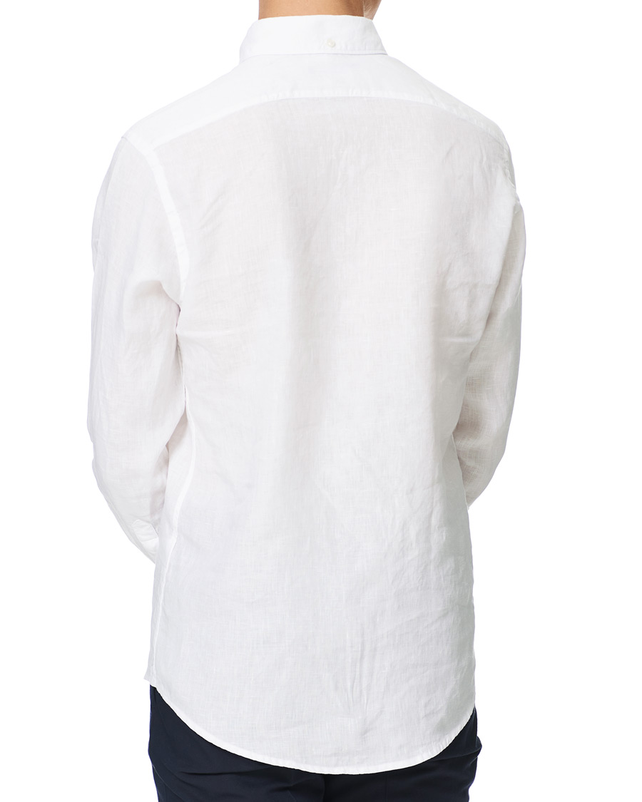 Homme | Chemises | Eton | Slim Fit Button Down Linen Shirt White