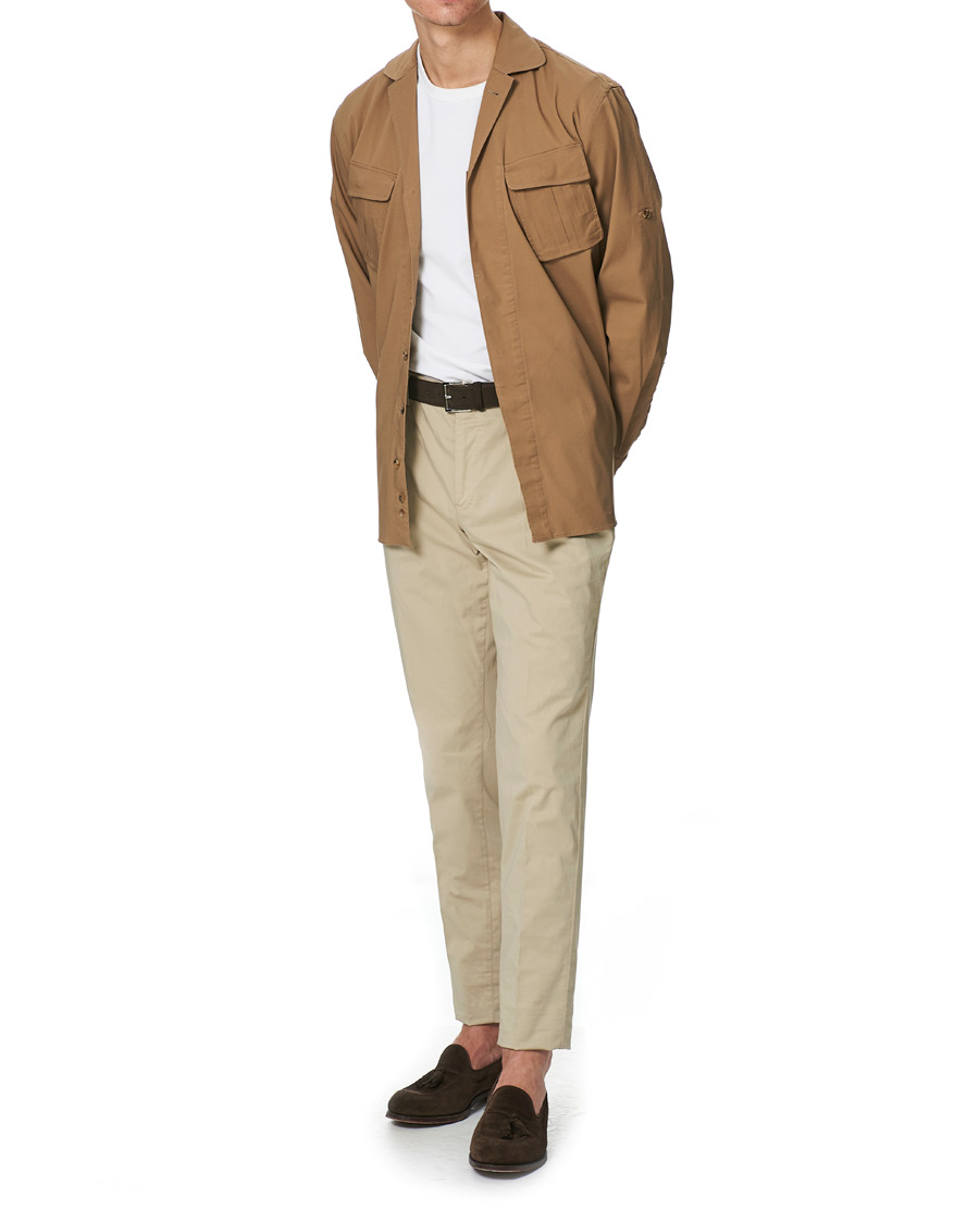 Homme | Chemises | Lardini | Cotton Safari Pocket Overshirt Sand
