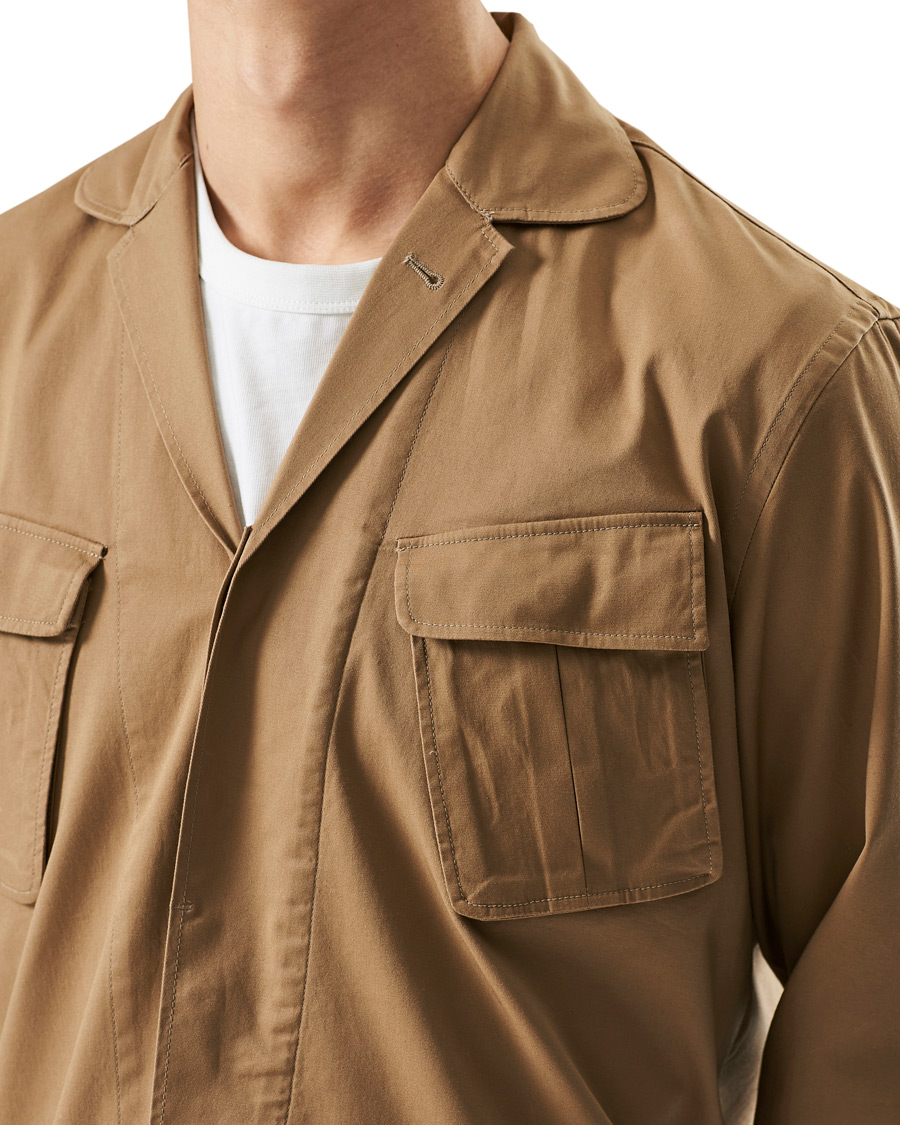 Homme | Chemises | Lardini | Cotton Safari Pocket Overshirt Sand