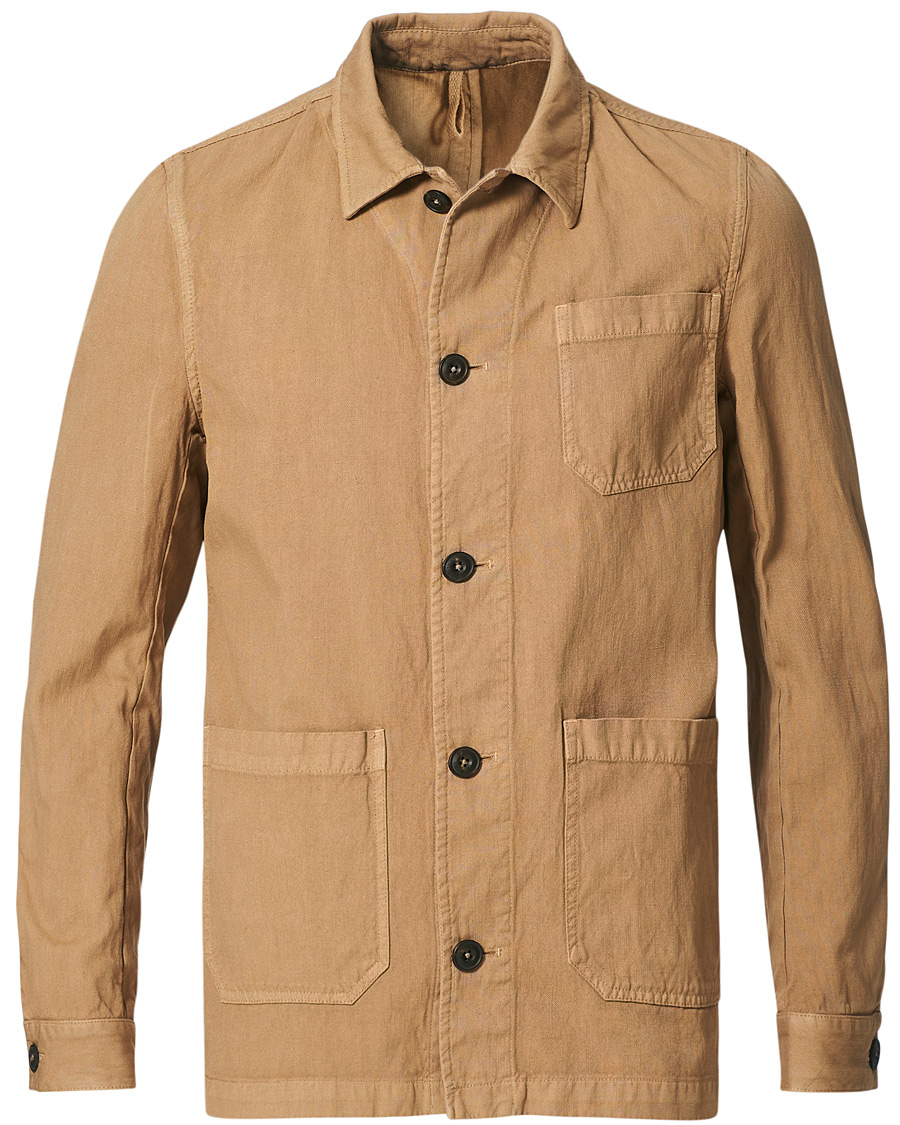 Homme | Chemises | L.B.M. 1911 | Cotton/Linen Overshirt Beige