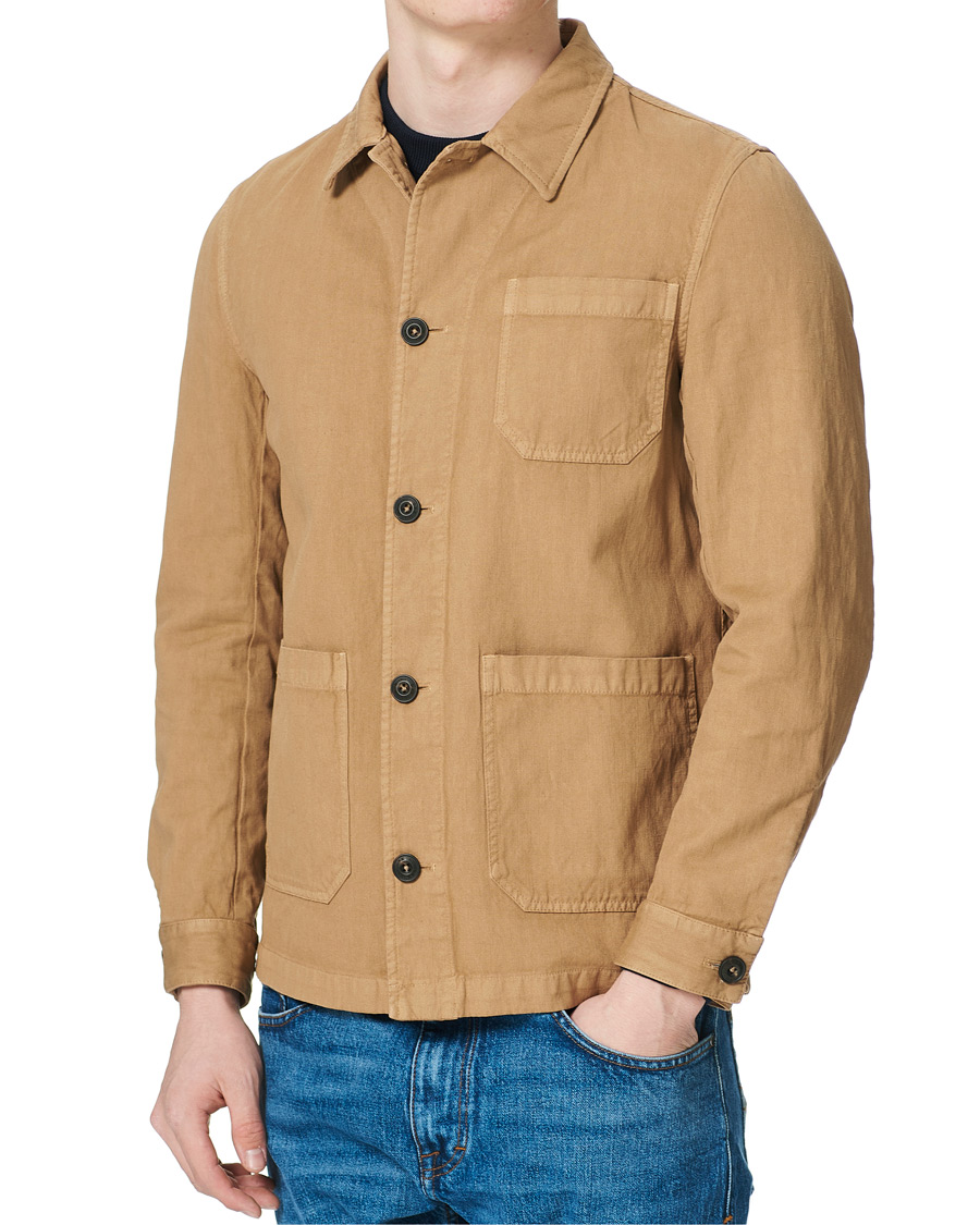 Homme | Chemises | L.B.M. 1911 | Cotton/Linen Overshirt Beige