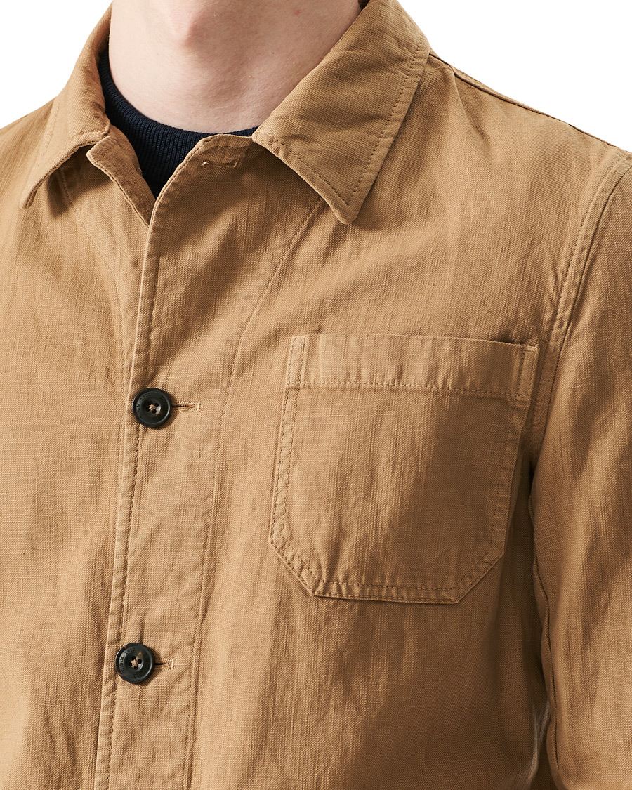 Homme | Chemises | L.B.M. 1911 | Cotton/Linen Overshirt Beige