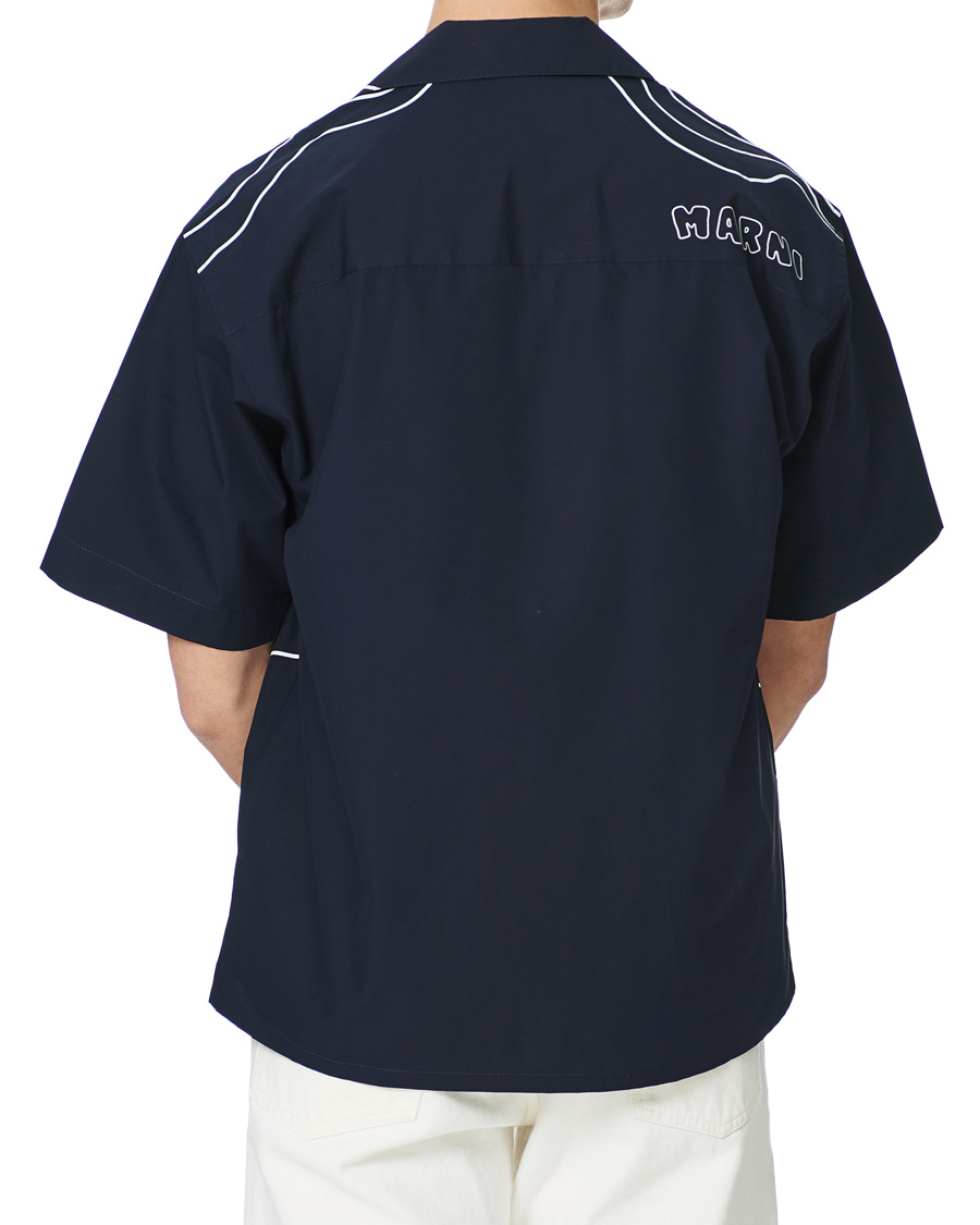 Homme | Chemises | Marni | Flower Print Bowling Shirt Navy