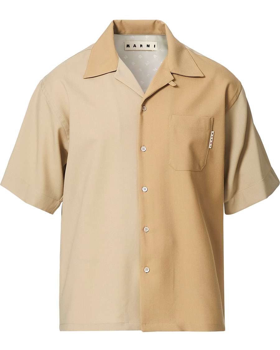 Homme | Chemises | Marni | Colour Block Bowling Shirt Beige