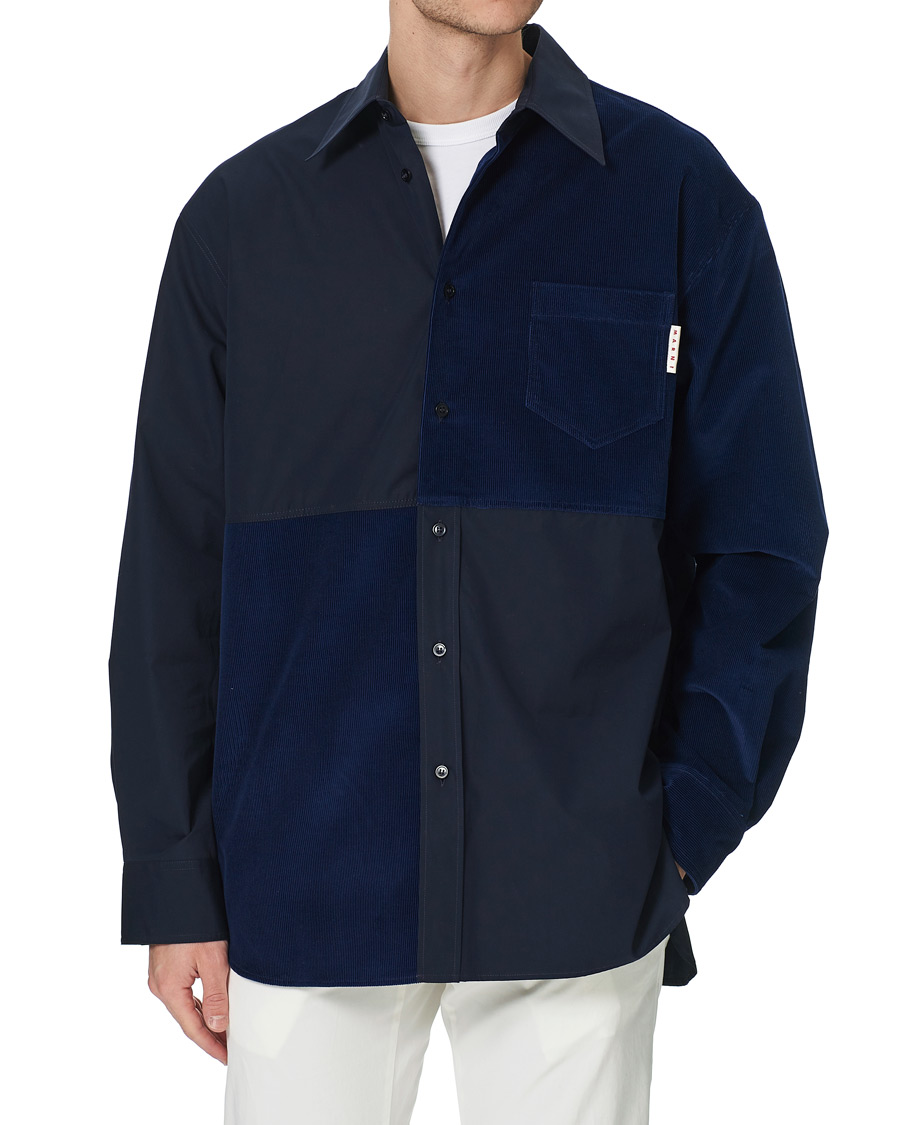 Homme | Chemises | Marni | Patchwork Overshirt Navy