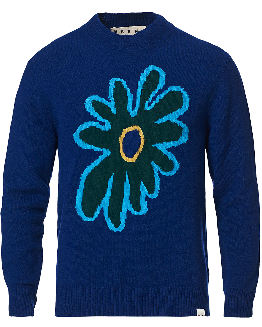 Homme | Pulls Et Tricots | Marni | Cashmere Flower Sweater Dark Blue