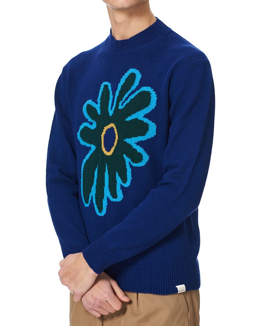 Homme | Pulls Et Tricots | Marni | Cashmere Flower Sweater Dark Blue