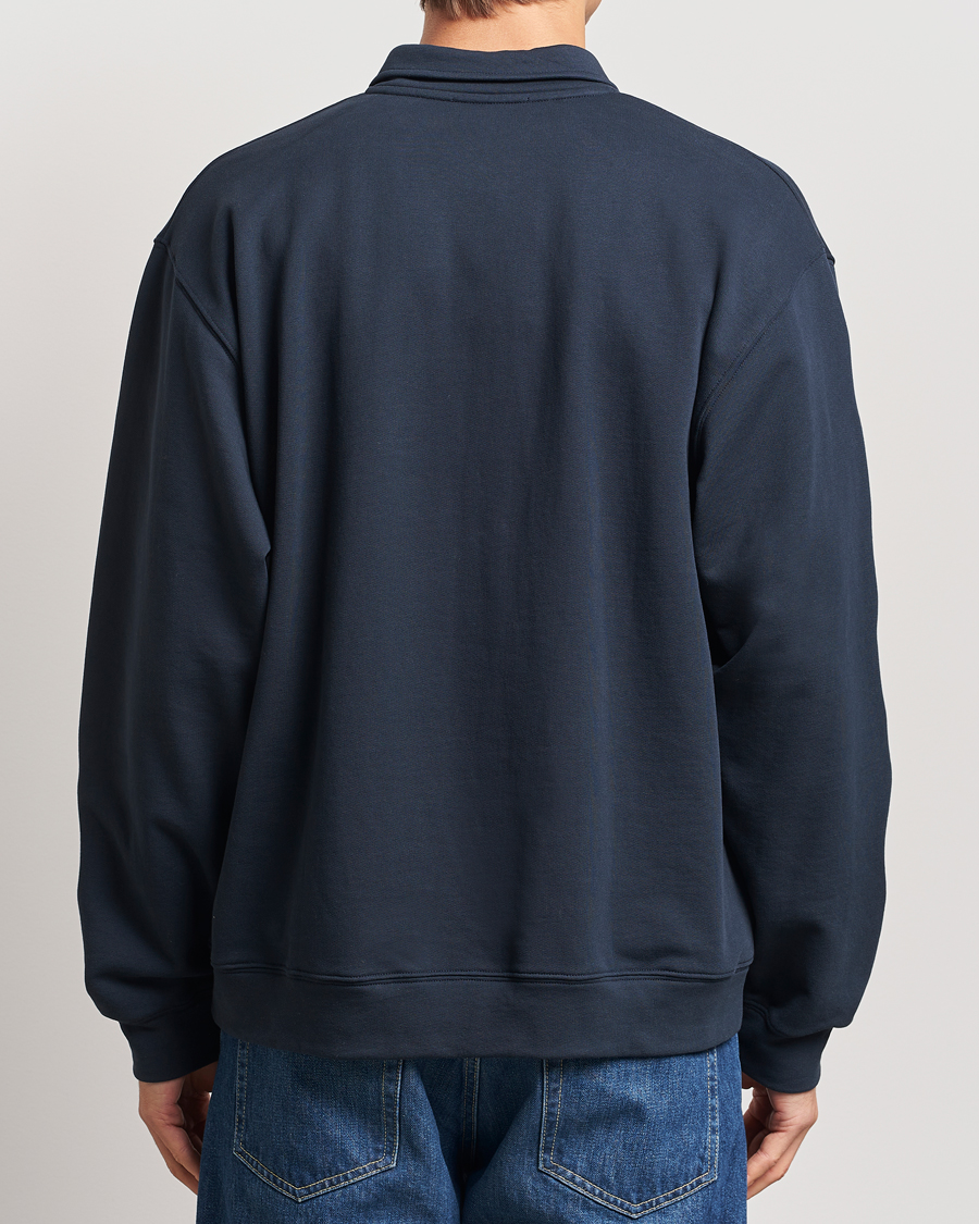 Heren | Truien | Mackintosh | Dandyman Zip Sweat Navy