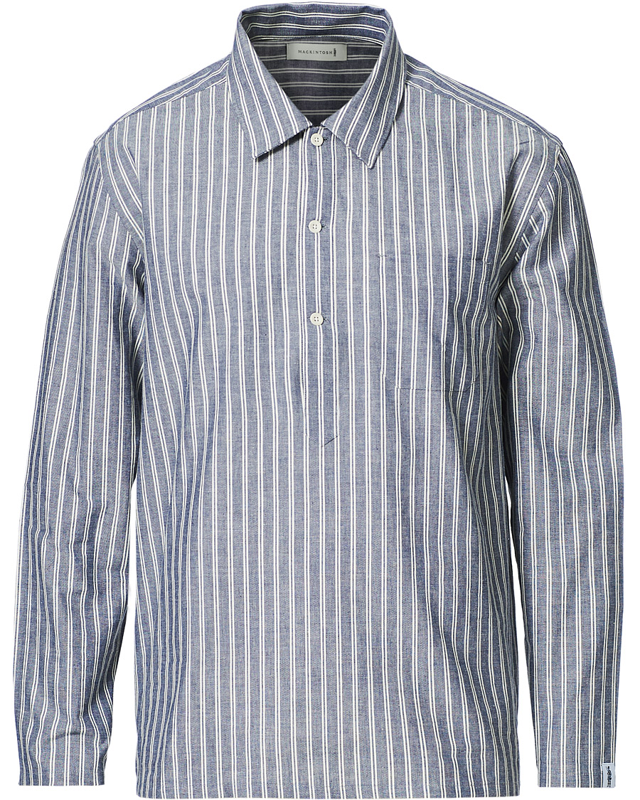 Heren | Overhemden | Mackintosh | Military Shirt Blue White