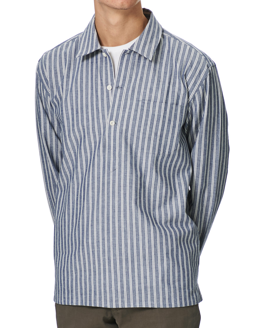 Heren | Overhemden | Mackintosh | Military Shirt Blue White