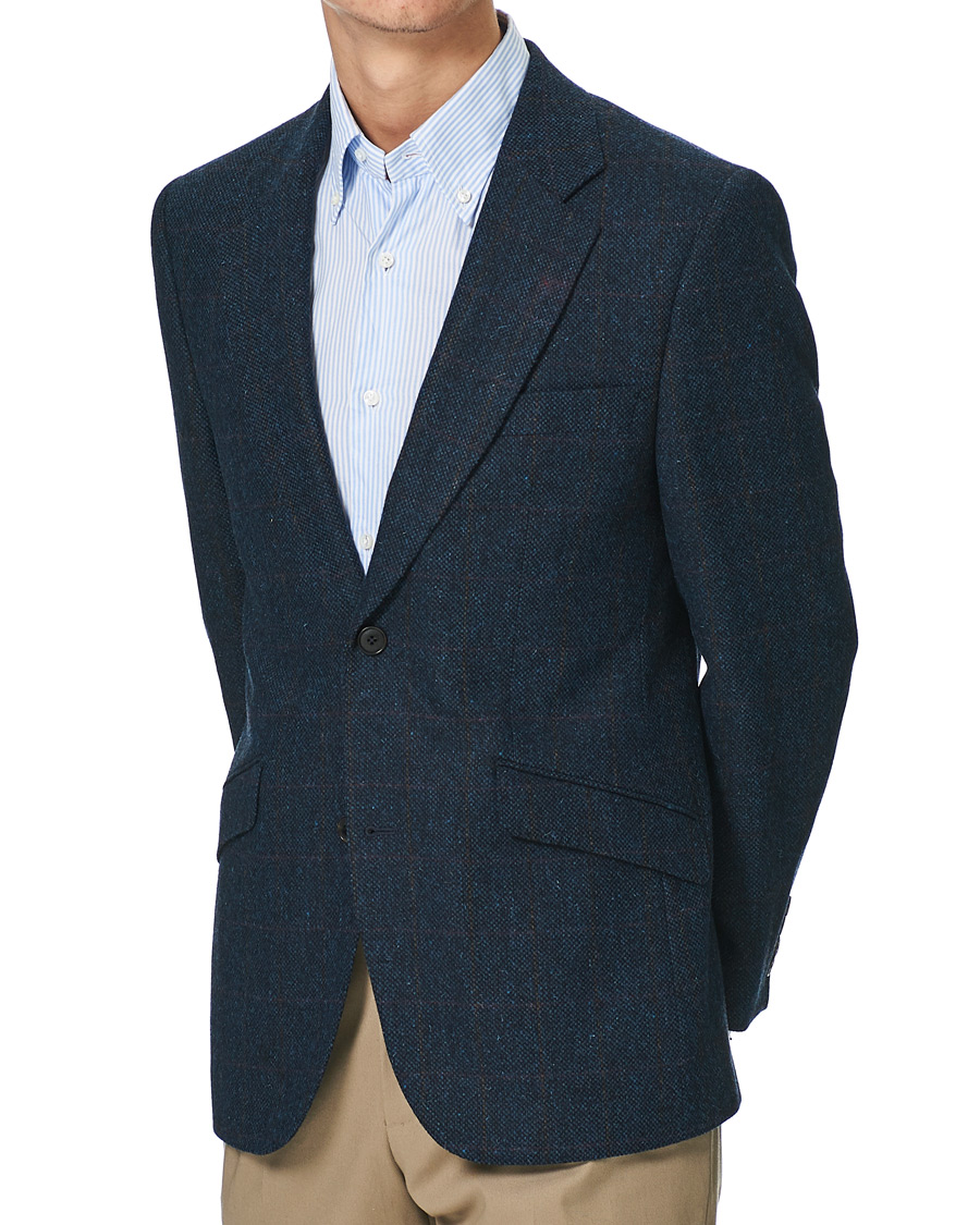 Heren | Blazers | Walker Slater | William Lambswool Tweed Jacket Navy Red